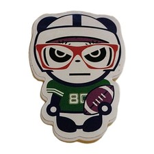 Vintage Panda Playing Football Glasses 80 Skateboard Decal Sticker 2.75"