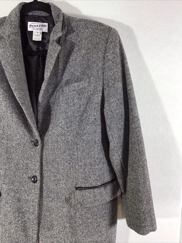Vintage Pendleton Blazer Jacket Women's 12 Gray 100% Wool Made in USA - Picture 2 of 19