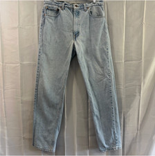 Vintage Levis Mens 505 36x32 (33x32) Light Wash Straight Leg Jeans Made in USA
