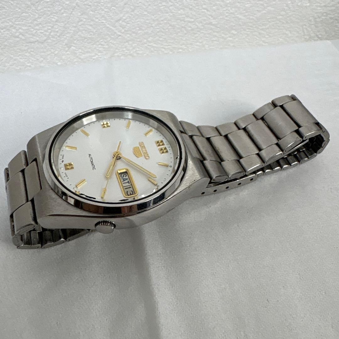 Seiko 5 Automatic Vintage Day Date Watch Timepiece Classic Analog Authentic image 4