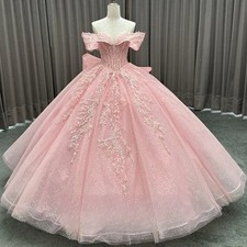 Glamorous Off the Shoulder QuinceaneraDress for Girl Sweetheart Ruffles Bow Robe