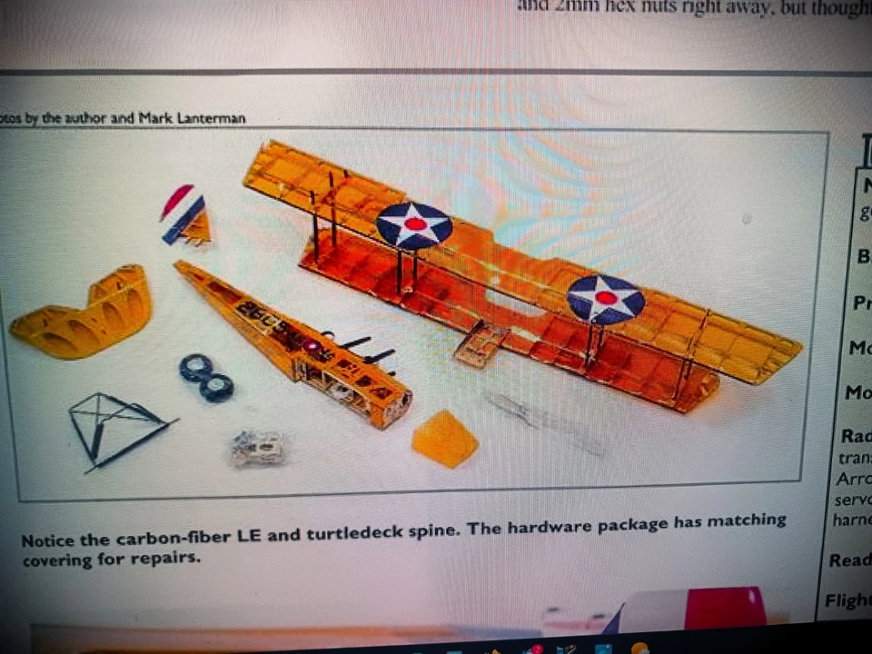 MAXFORD RC " CURTISS JENNEY "  38 IN. ARF, PRISTINE NEW IN ALUM. CASE - Image 2 of 4