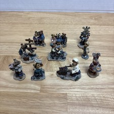 Vintage Boyds Bears Boyds Town Village 2000 Figurines Lot Of 10 Resin