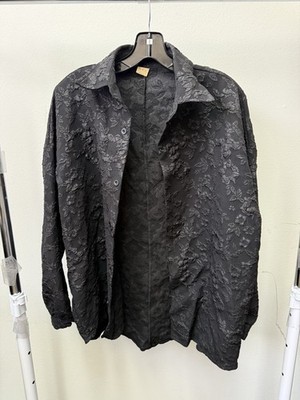 Unbranded Black Dress Shirt Corduroy Mens Size Medium