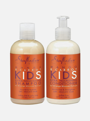 Shea Moisture Kids Mango & Carrot Shampoo and Conditioner Set 8oz | Curly & Dry