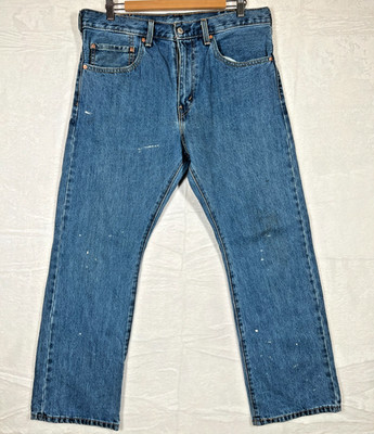 Levis 517 Jeans W34 L29 blau Bootcut Workwear Lack distressed