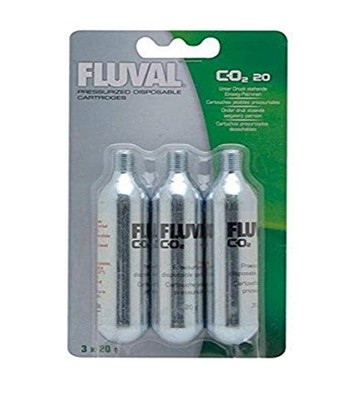 Fluval Mini Pressurized CO2 Cartridges, CO2 Supplement for Planted Aquariums, 20