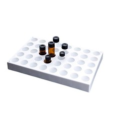 40Hole Vial Rack Fits 10ml Vials 1 Inch 25mm Stackable Test Tube Tray White