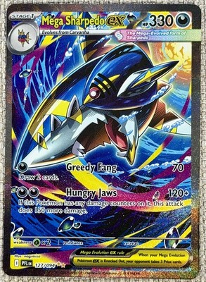 Mega Sharpedo ex 127/094 Me02: Special Illustration Rare Phant.Flames CLEAN M/NM