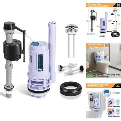 3'' Dual Flush Valve & Fill Valve Replacement Kit Universal Toilet Repair Inside