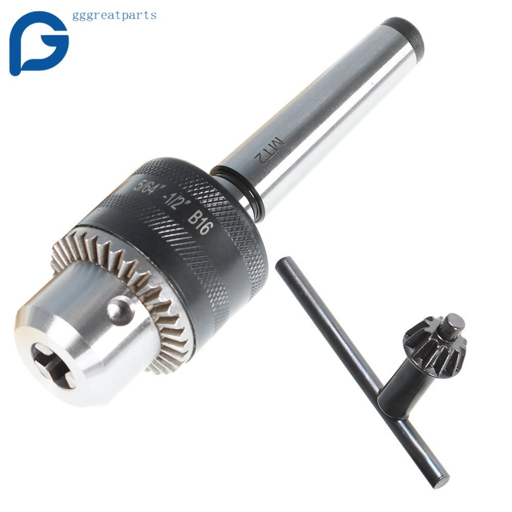 5/64'' - 1/2'' Drill Chuck With MT2 Arbor and Key For Mini Metal Lathe