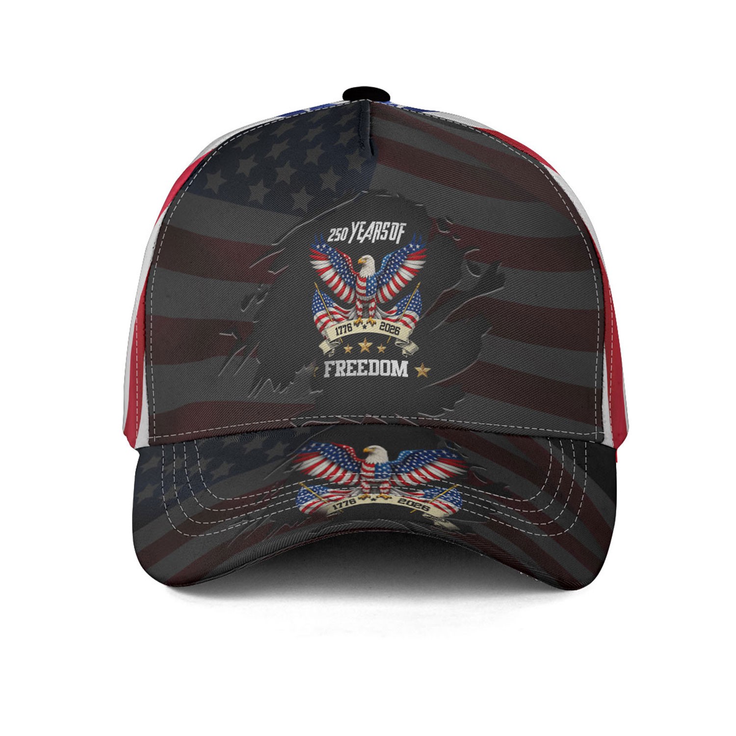 250 Years Of Freedom 1776-2026 Patriotic Eagle American Flag Baseball Cap