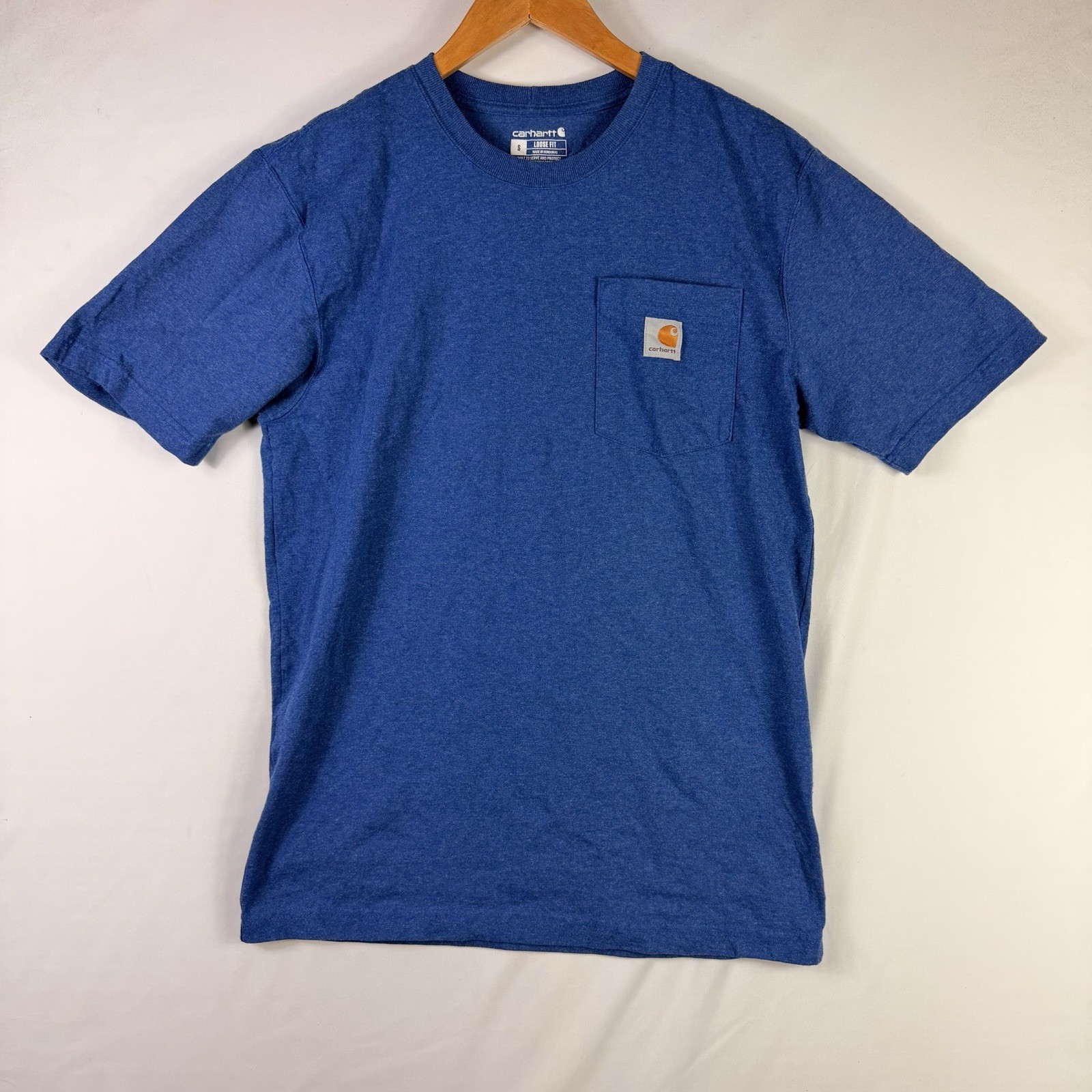 Carhartt Men's Loose Fit 100% Cotton Pocket T-Shirt Short Sleeve Small Blue K87