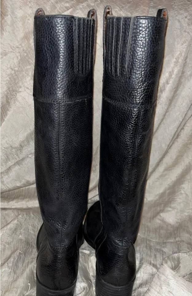 Botas Lucky Brand para mujer talla 9M cuero negro hasta la rodilla hebilla con cremallera Foto 3 de 4