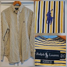 Vintage Polo Ralph Lauren Oxford Dress Shirt Mens L 16 34/35 Button Classic Blue