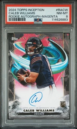 PSA 8 2024 Topps Inception Rookie Autos Caleb Williams RC Magenta /99 Bears