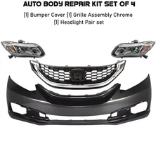 Front Bumper Cover Fascia & Grille Assembly Kit For 2017-2020 Nissan
