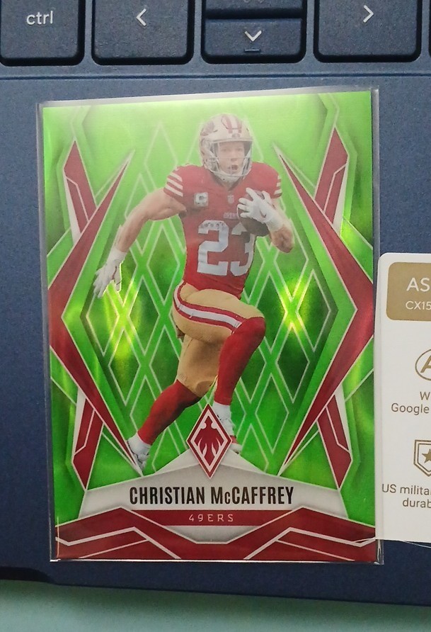 2025 Panini Phoenix - Christian McCaffrey #34 Lime Green Pyramids /225