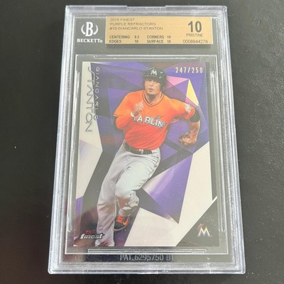 2015 Topps Finest Purple Refractors #19 Giancarlo Stanton /250 BGS 10 PRISTINE