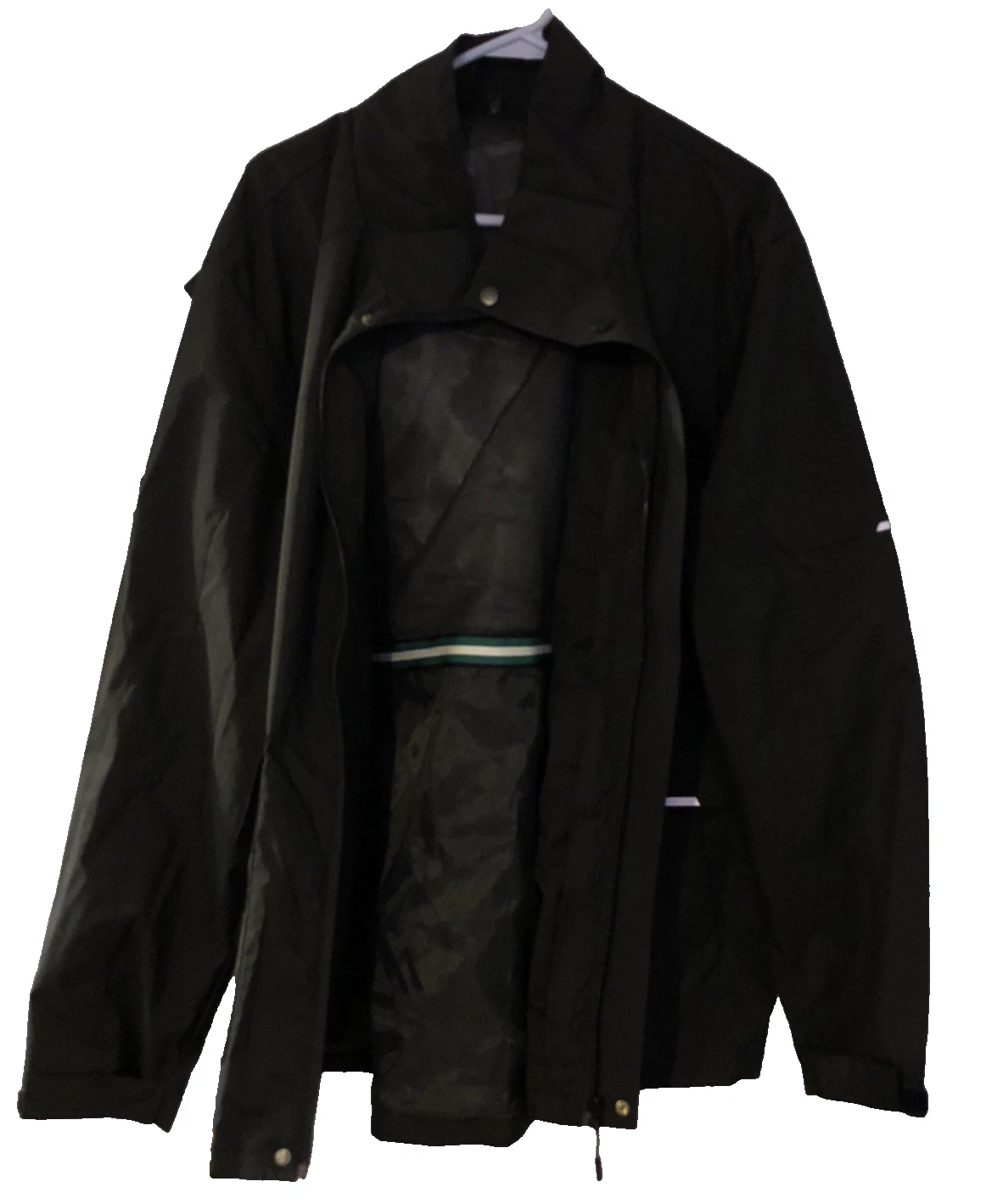 Size 2XL Unisex Windbreaker Black Jacket Coat