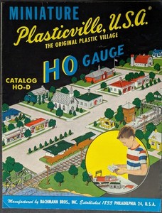 ***VINTAGE 1956 BACHMAN PLASTICVILLE MODEL RAILROAD VILLAGE CATALOG HO-D***
