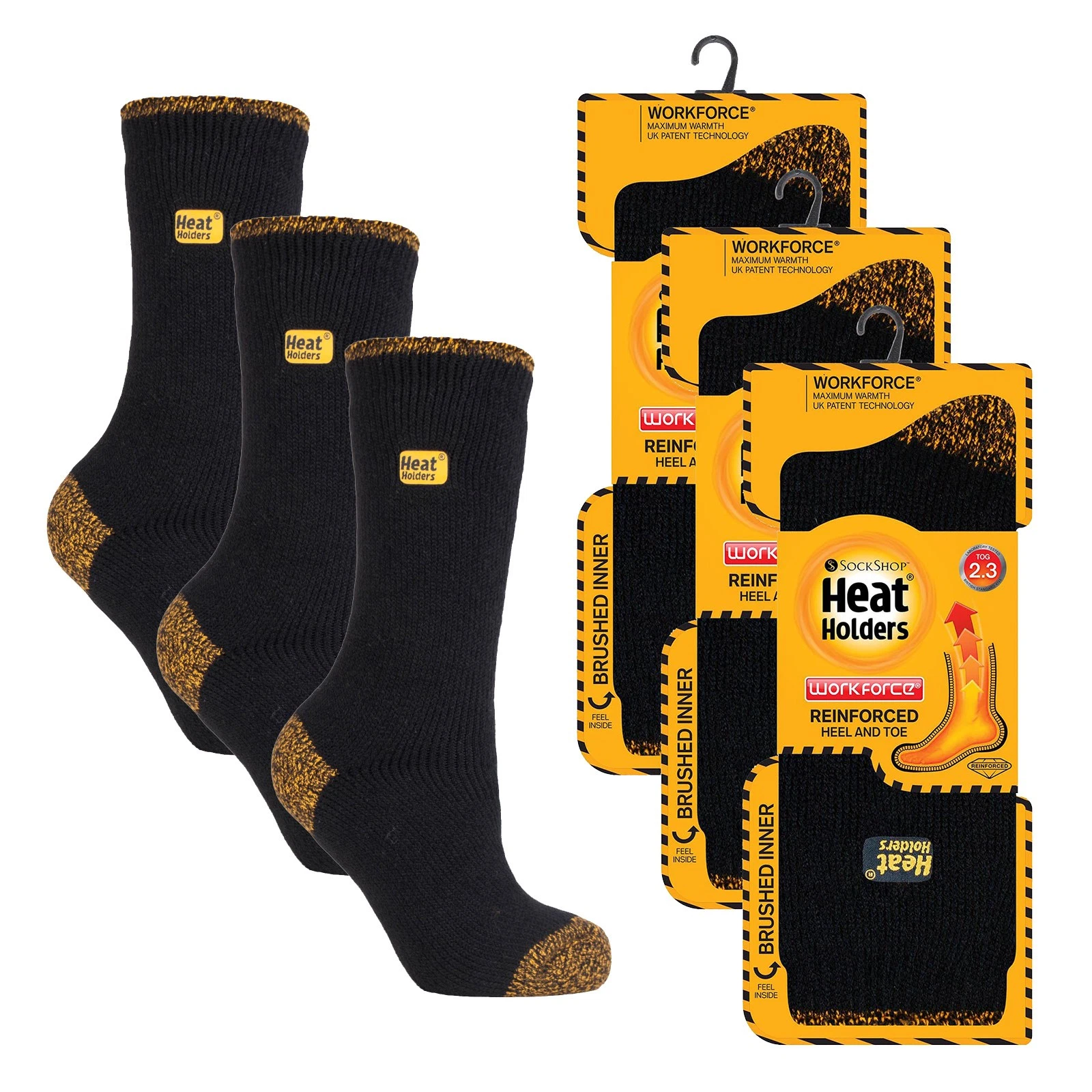 Heat Holders - Mens Thermal Work Socks 3 Pack Thick Boot Socks
