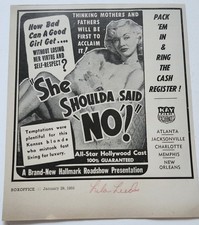 Vintage Original "She Shoulda Said No" Ad Actress Lila Leeds Autographed 1950s