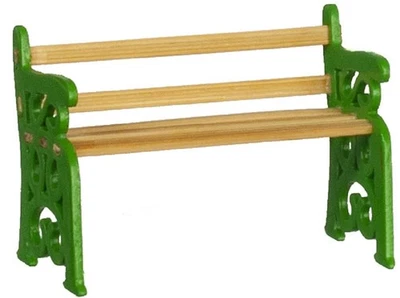 Melody Jane Puppenhaus Grüne Holz-Gartenbank 1:24 Outdoor 1 Stück 1/2 Zoll - Bild 1 von 4