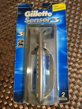 Gillette Vintage Sensor3 Razor Shaver Handle w/ 2 Refill Blades NEW old stock 