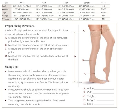 Sheer Thigh Highs, 20-30 mmHg compression w Stay up Lace Top Stockings - 第 2/3 張圖片
