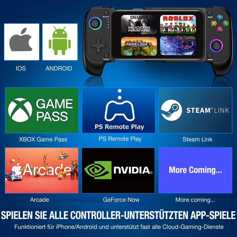 One Mobile Gaming Controller für iPhone,PS Remote Play/Xbox Cloud,MFi Apple - Bild 4 von 4