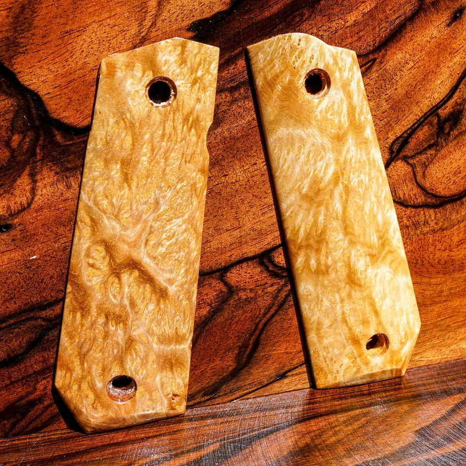Ed Brown 1911 Bobtail Exótico Bungor Madera Burl Madera Se Ajusta a Empuñaduras Hecho a Medida Ambi Foto 2 de 4