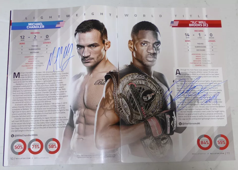 Tito Ortiz Stephan Bonnar Joe Schilling +12 Signed Bellator MMA 131 Program UFC - Image 3 of 4