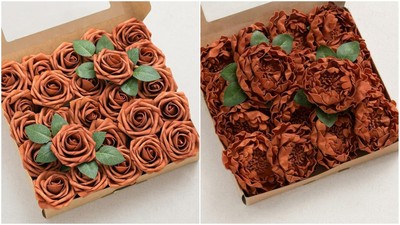 Ling's Moment Artificial Flowers Burnt Orange