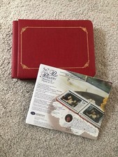 New Creative Memories Brick Red 5 x 7 Album with Pg Protectors Gold Trim