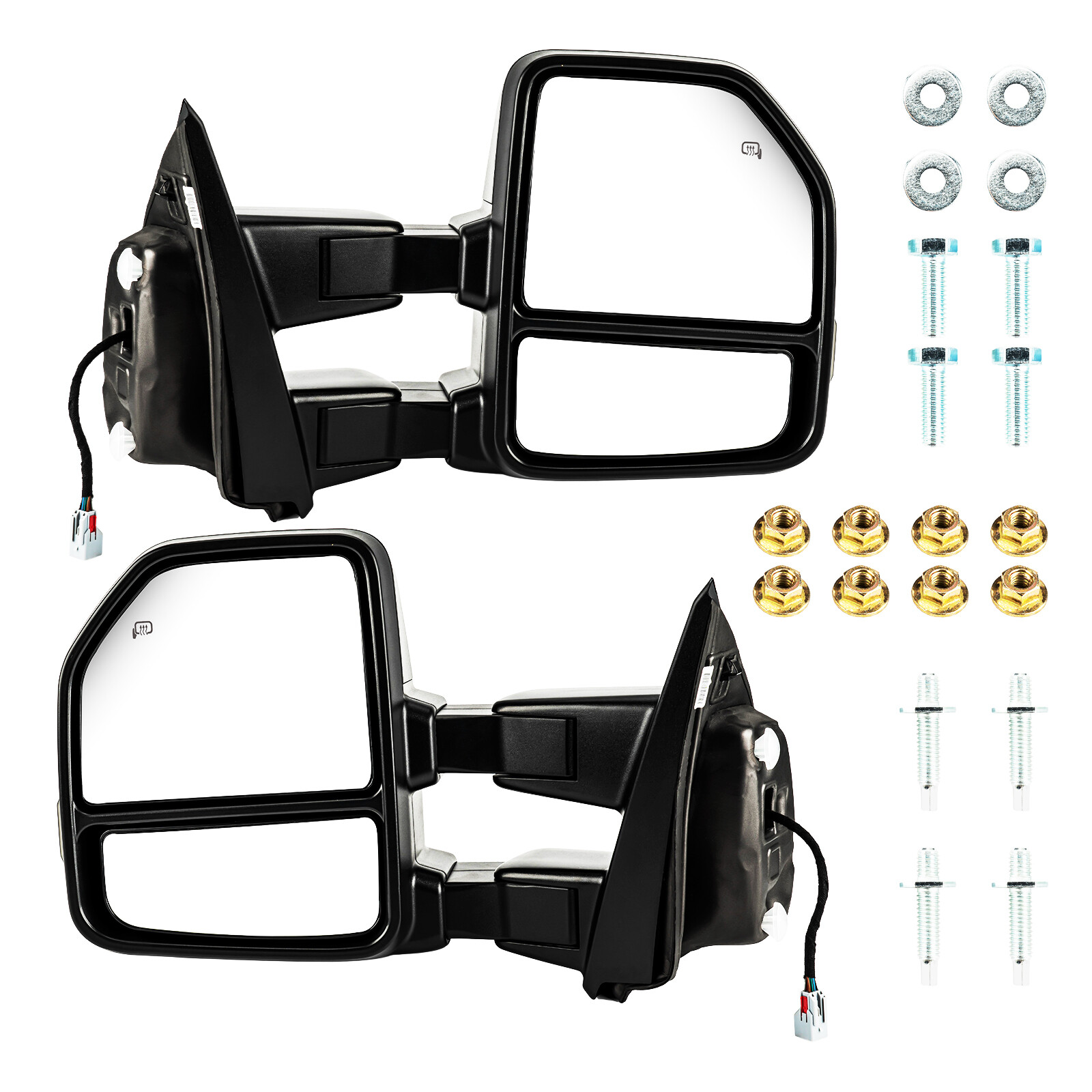2pcs Power Heated Towing Mirrors w/ LED Signal Light For Ford F-150 2015 16-2020
