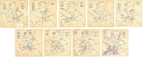 Set of 9 WWII Battle of the Bulge Maps - Siege of Bastogne - 664 Engineer Poster