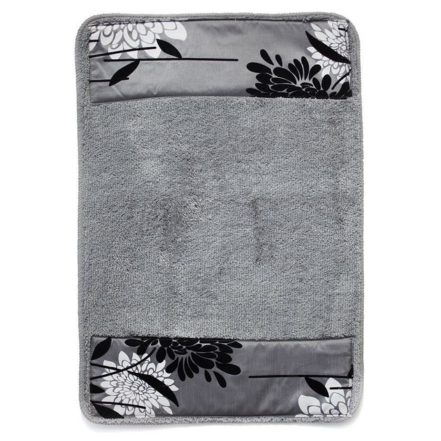 Elegant Erica Flower Floral Black White Gray Bath Rug Mat Decor eBay