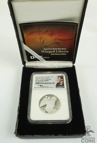 2016 St. Gauden's .999 Silver Ultra High Relief 1oz Round NGC PF70 Ultra Cameo