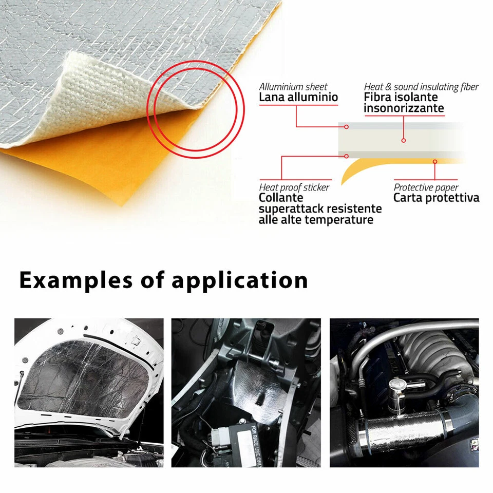 Foglio Paracalore Termo Isolante Adesivo per Moto 35 x 50 cm - Imagen 3 de 4