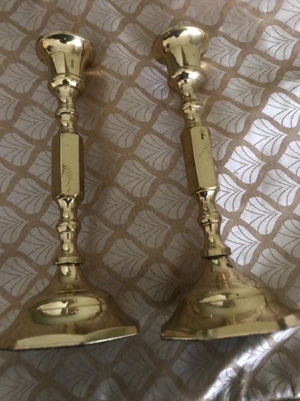 2 BRAND NEW BRASS VINTAGE CANDLESTICKS