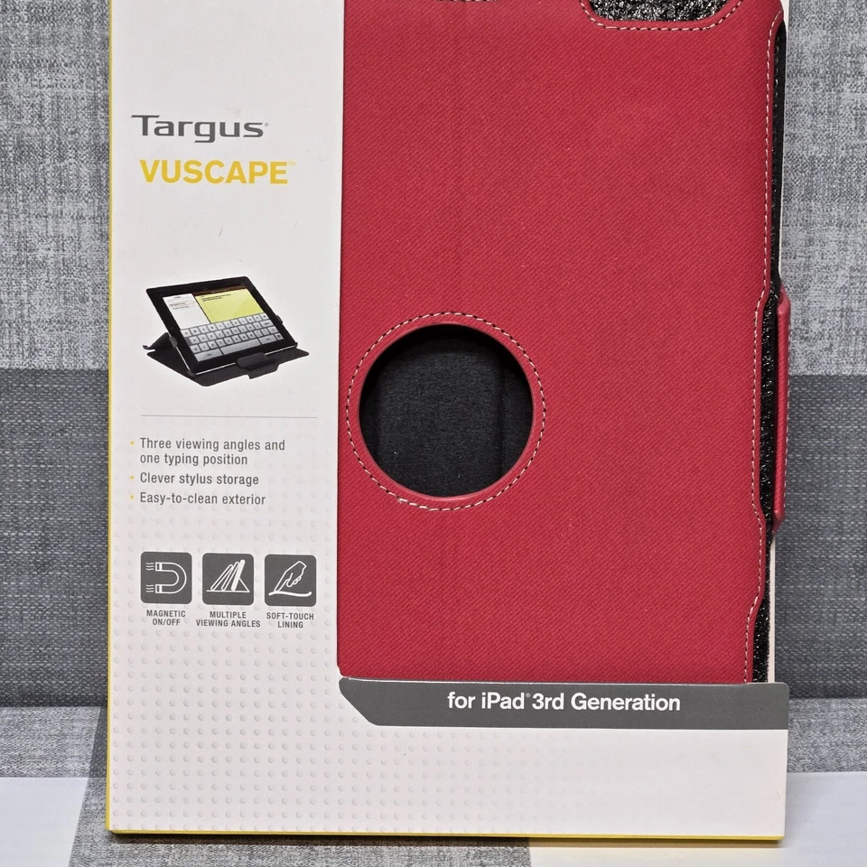 Targus Vuscape Folio iPad Case For iPad 3rd Generation  Flip Stand Red New - Image 2 of 4