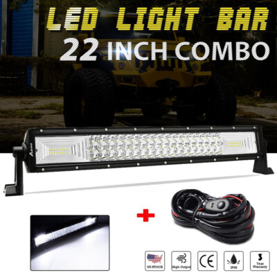 Willpower 23 Inch 144W Led Lichtbalk 12V 24V Led-verlichting Bar Waterbestendig IP67 LED Werklamp Mistlamp Led Light Bar Voor Vrachtwagen Tractor Auto Boot 4x4 Offroad met Draadharnas