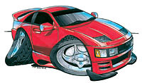 Nissan 300ZX style Red Cartoon car t-shirt fairlady z-car Z31 Z32
