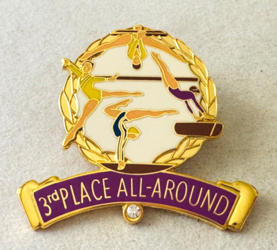 NEW GYMNASTICS Lapel Pin ~3RD PLACE ALL-AROUND~ AA