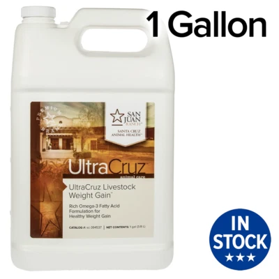 SANTA CRUZ ANIMAL HEALTH UltraCruz Livestock Weight Gain Supplement, 1 Gallon, Liquid (32 Day Supply)