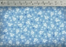 Quilting Treasures  Blue White Leaf Print Calico  100 Cotton Quilt Fabric BTY