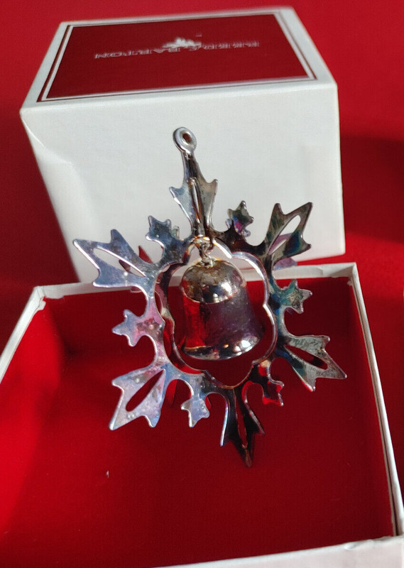 Reed & Barton Snowflake Bell Christmas ornament with box, 3rd third edition