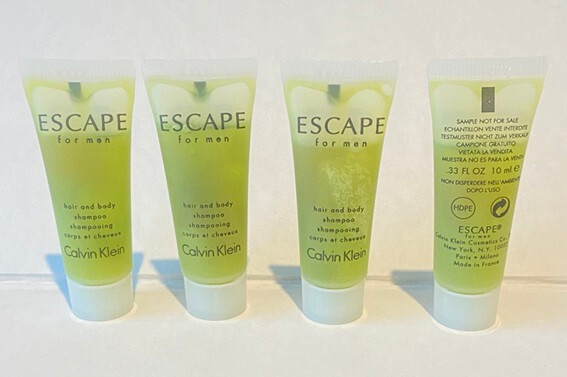 4 x Escape Calvin Klein Men Sample 0.33 oz 10 ml Hair & Body  display picture 2