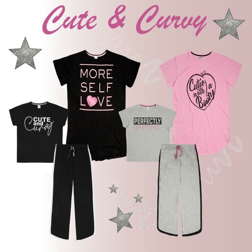 Womens Curve Pyjama Set Ladies Plus 